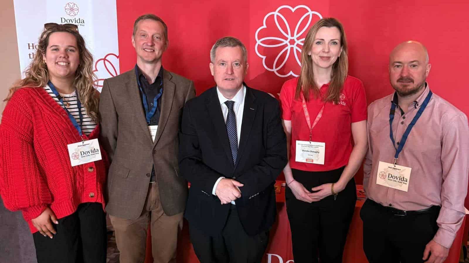 Representatives from Dovida with Kieran O'Donnell at the Engaging Dementia Conferene 2025